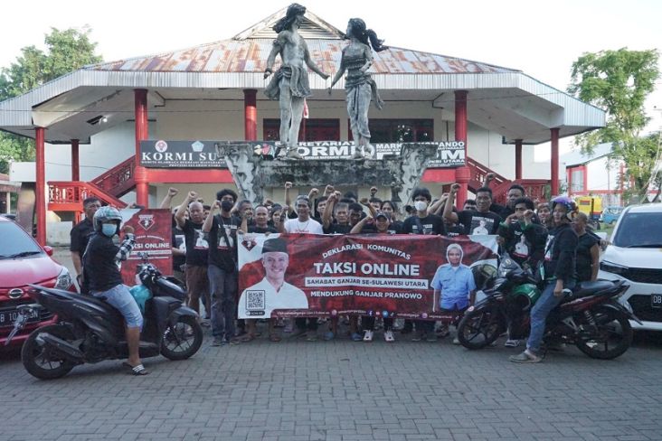 Ratusan Pengemudi Taksi Online di Manado Deklarasi Dukungan untuk Ganjar Pranowo