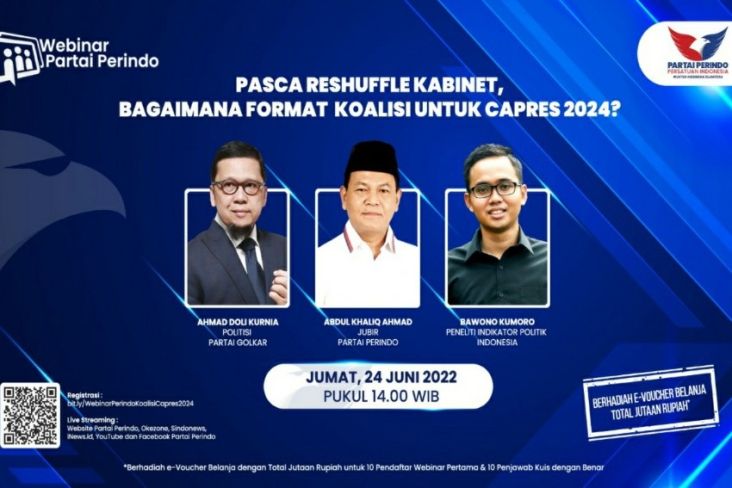 Simak Webinar Partai Perindo Besok Kulik Habis Format Koalisi Parpol dan Bursa Capres 2024