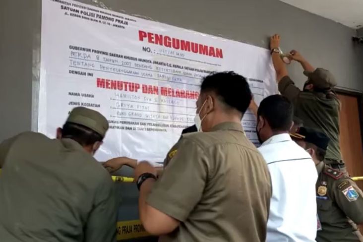 Satpol PP DKI Tutup Permanen Hamilton Spa & Massage di Kebayoran Baru