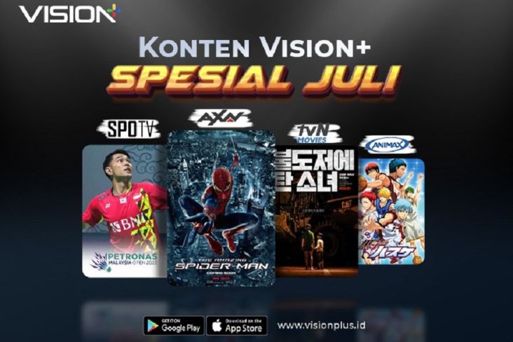 Hiburan Vision+ Spesial Bulan Juli, Ada “The Amazing Spiderman” hingga “Kuroko’s Basketball”