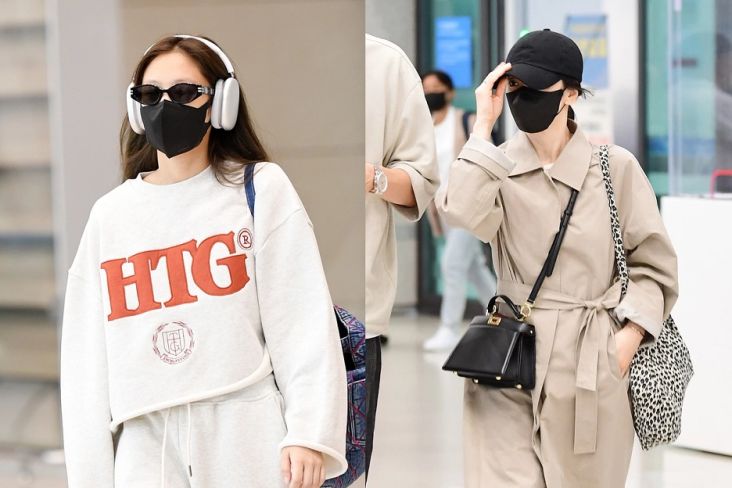 Adu Gaya Jennie BLACKPINK dan Song Hye Kyo di Bandara, Siapa Lebih Keren?