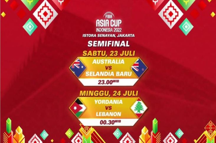 Live di iNews! Duel Sengit Semifinal FIBA Asia Cup 2022: Australia vs Selandia Baru, Yordania vs Lebanon