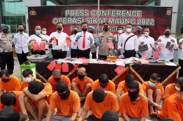 Operasi Sikat Maung, Polres Tangerang Bekuk 30 Tersangka Pencurian