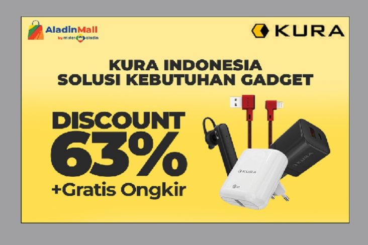 Penuhi Kebutuhan Gadget Anda di Kura Indonesia, Ada Diskon hingga 63% di AladinMall by Mister Aladin!
