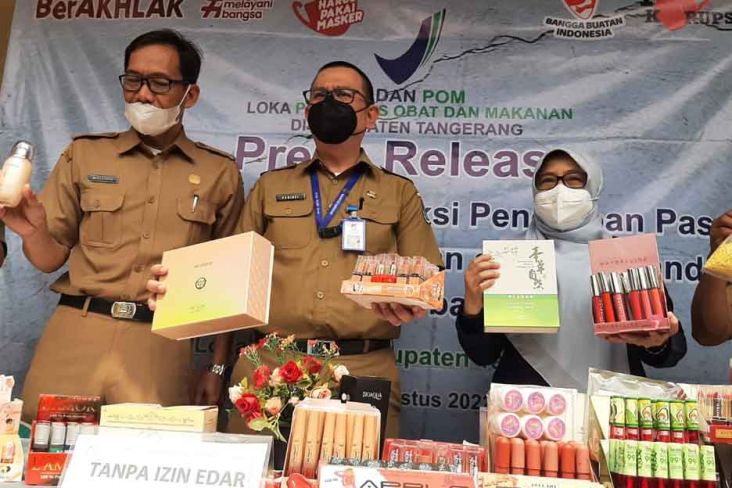 101 Kosmetik Ilegal Disita Loka POM di Pasar Kemis Tangerang