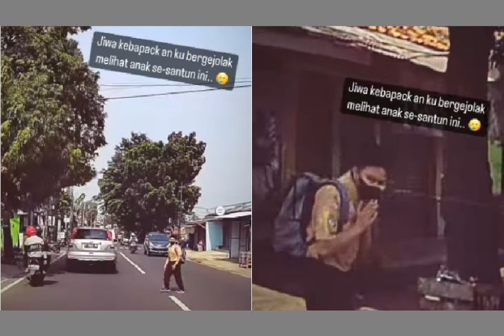 Viral Gestur Sopan Seorang Pelajar Setelah Diberikan Kesempatan Menyeberang Jalan