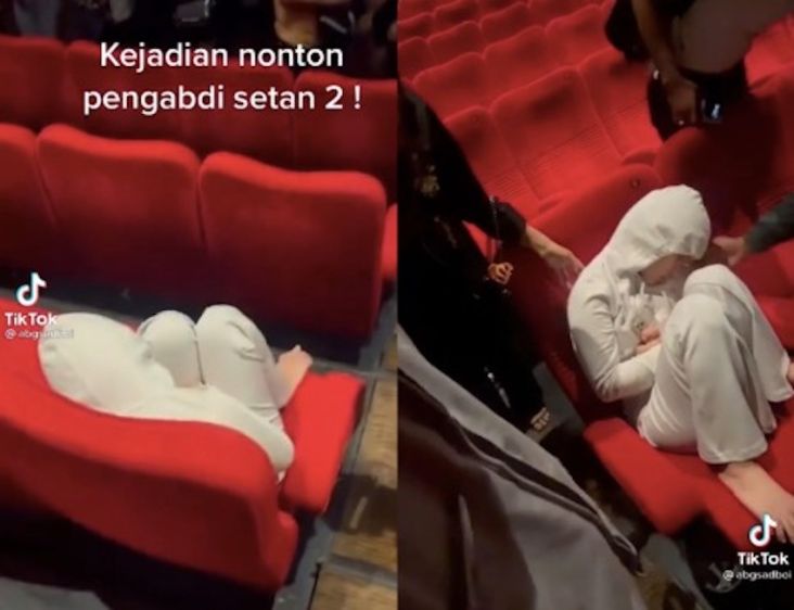 Viral! Wanita Ini Ketiduran saat Menonton Film Pengabdi Setan 2, Malu Dibangunkan Petugas Bioskop