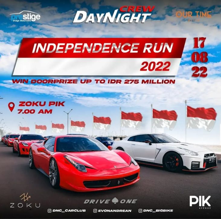 DNC Gelar Parade Mobil Sport Merah-Putih Berhadiah Rp275 Juta