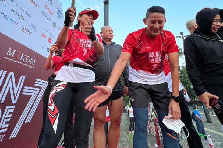 Bersama Sandiaga Uno, Sahabat Polisi Indonesia Ikuti Ajang Run & Ride for Independence Day 2022