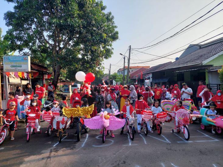 Jalan Sehat hingga Pawai Sepeda Hias Meriahkan HUT ke-77 RI di Benda Baru Pamulang