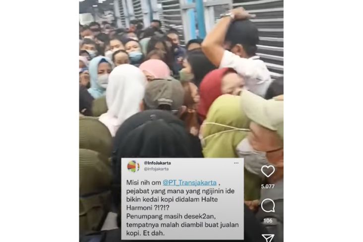 Viral Kedai Kopi di Halte Transjakarta hingga Bikin Desak-desakkan Penumpang