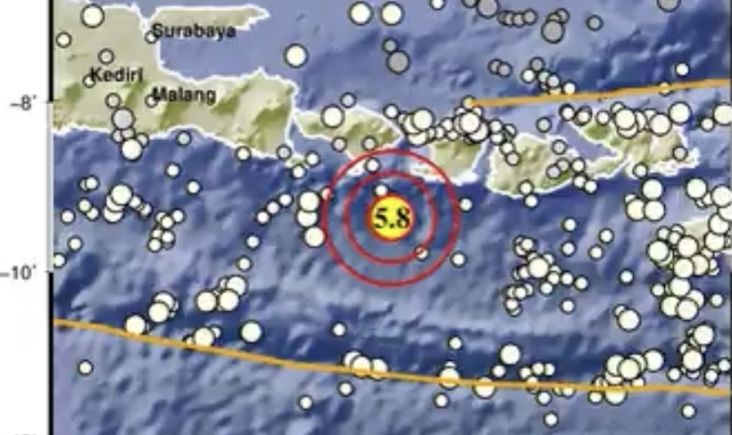Guncangan Gempa Bumi M5,8 di Kuta Selatan Bali Cukup Kuat dan Bikin Pusing