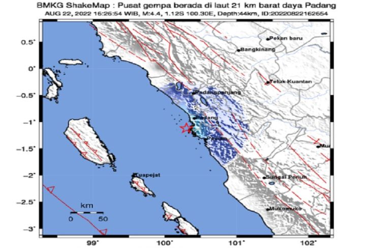 Gempa Terkini Magnitudo 4,4 Guncang Padang, Warga: Kami Takut Gempa Susulan