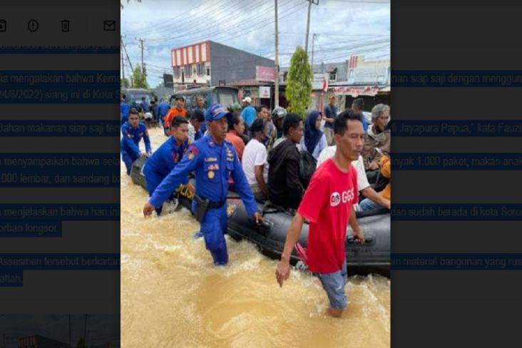 Kemensos Kirim 2.000 Paket Makanan Siap Saji untuk Korban Banjir dan Longsor di Sorong