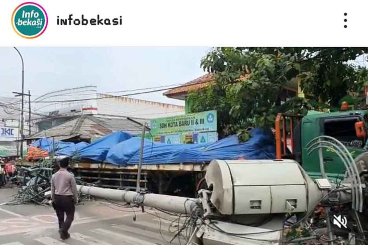 10 Orang Tewas Akibat Truk Kontainer Tabrak Tiang Listrik di Bekasi