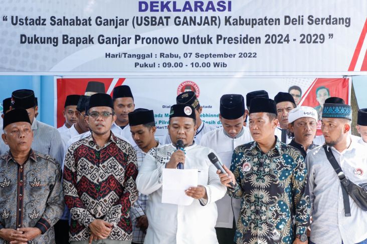Giliran Ustaz dan Santri di Deliserdang Dukung Ganjar Pranowo Presiden 2024