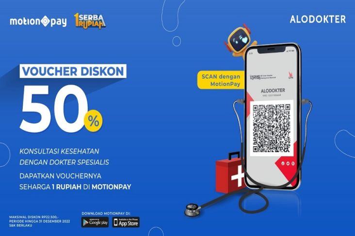 Serbu Voucher Diskon 50% ALODOKTER Hanya Bayar 1 Rupiah di Aplikasi MotionPay!