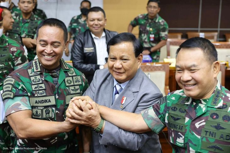 Andika dan Dudung Rekat! Ketika Prabowo Hadiri Rapat DPR Bersama Panglima TNI, KSAD, KSAL, Wakasau