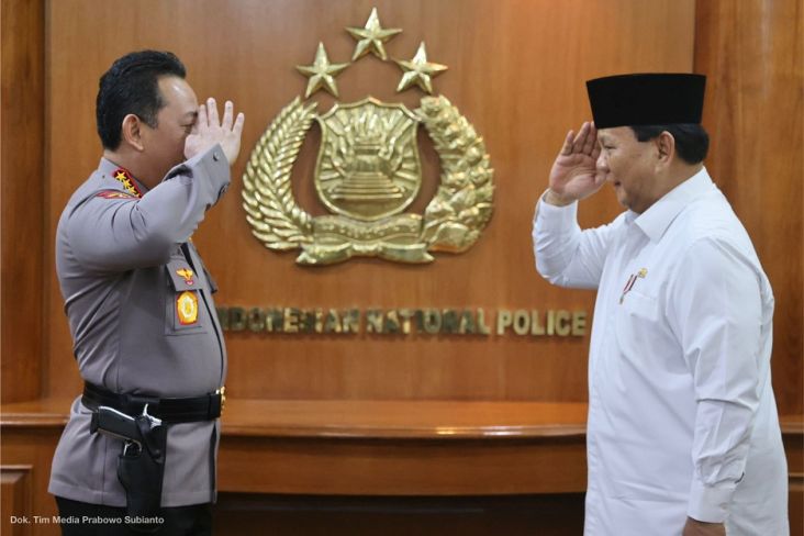 Temui Kapolri, Prabowo: Kita Perlu TNI dan Polri yang Kuat