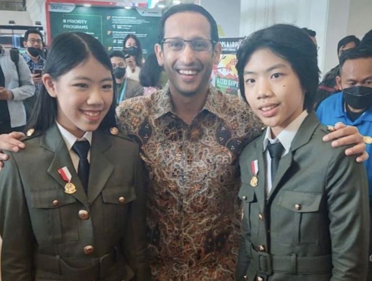 Kakak Adik Mischka dan Devon Dukung Merdeka Belajar, Nadiem: Jangan Berhenti Harumkan Indonesia