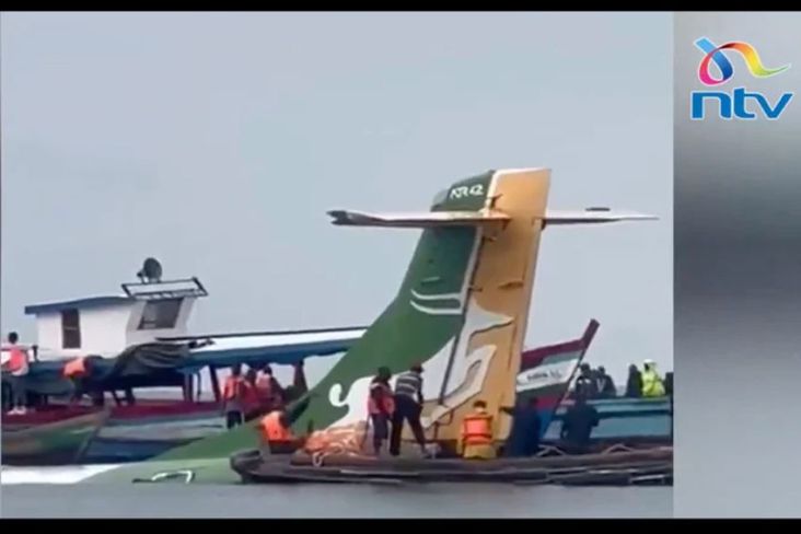 Pesawat Penumpang Jatuh di Danau Victoria Tanzania