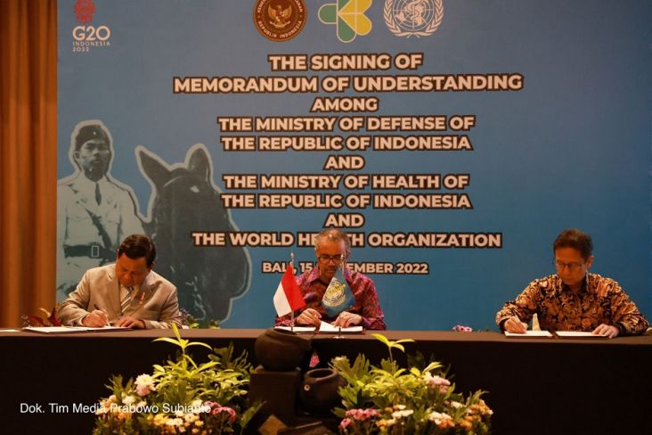 Prabowo Teken Kesepakatan dengan WHO Bentuk Pusat Pelatihan Medis Darurat di Unhan RI
