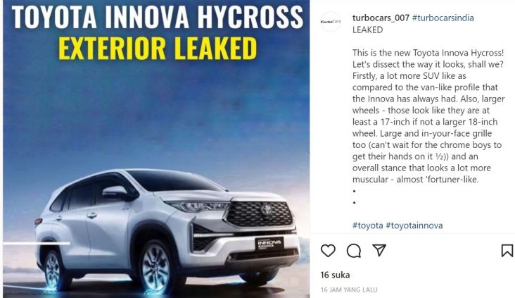Wajah Utuh Toyota Innova Hycross Bocor di India