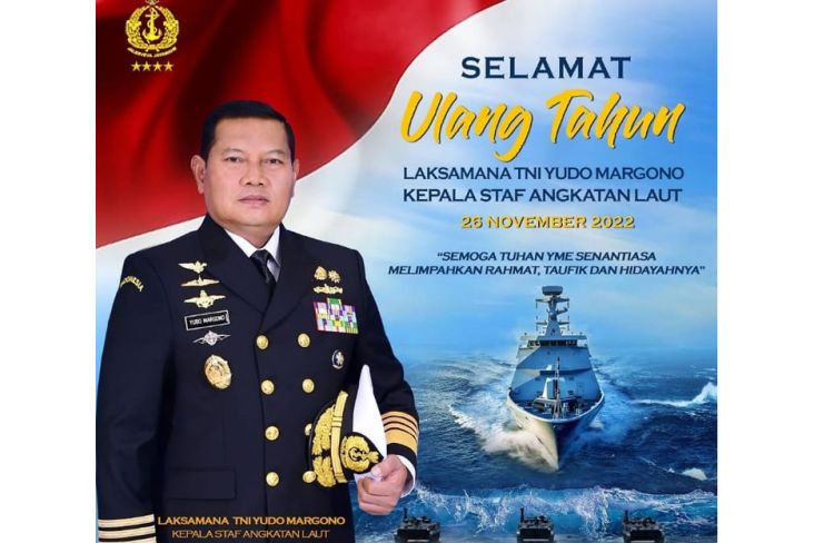 KSAL Laksamana TNI Yudo Margono Hari Ini Berulang Tahun, Netizen: HBD Panglima TNI