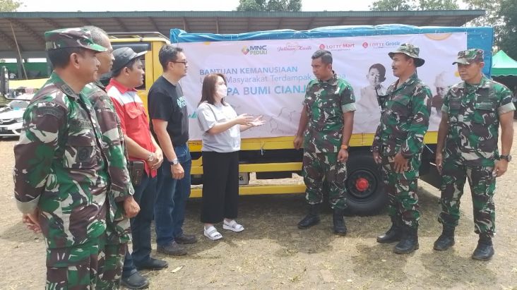 MNC Peduli bersama Lotte Mart Salurkan Bantuan Korban Gempa Cianjur di Posko Joglo