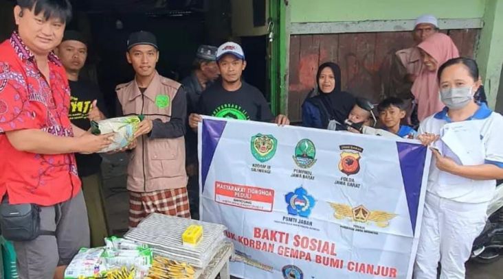 PSMTI Peduli, Berbagi Kasih Salurkan Bansos kepada Korban Gempa Cianjur