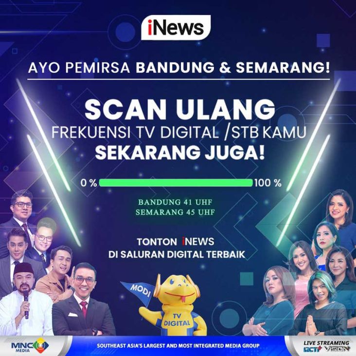Siaran Analog Dihentikan! Ayo Warga Bandung dan Semarang Scan Ulang TV Digital, Tonton iNews di Kanal 41 UHF dan 45 UHF, Saluran Digital Terbaik