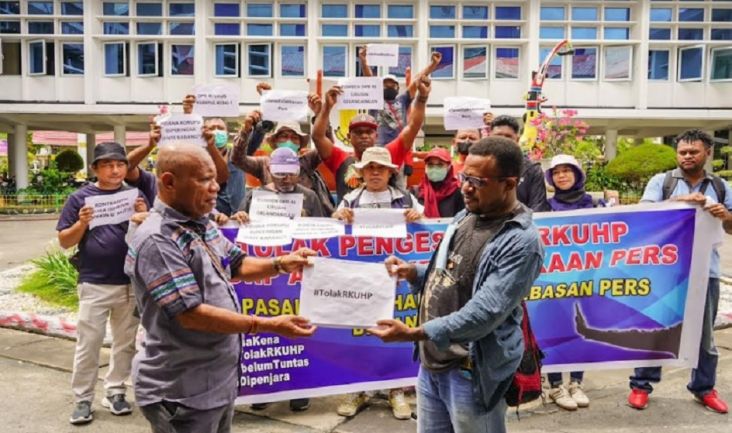 Komunitas Jurnalis Papua Gelar Aksi Unjuk Rasa Kritisi RKUHP