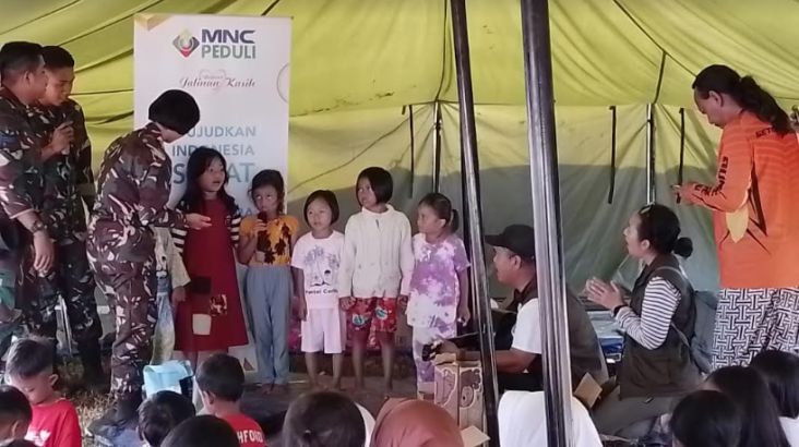 MNC Peduli Lakukan Trauma Healing kepada Puluhan Anak Terdampak Gempa Cianjur