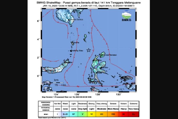 Usai Gempa Bumi M 7,1 Melonguane Diguncang 2 Kali Gempa Susulan