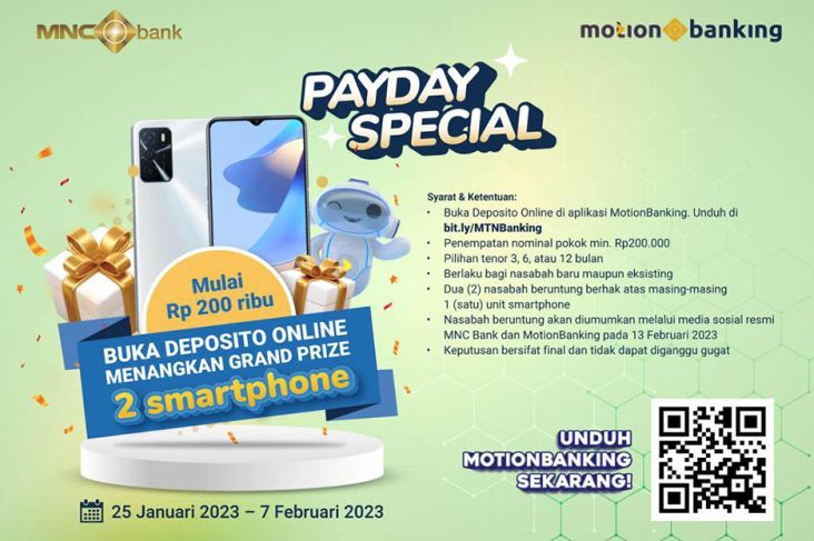 Payday Special, Buka Deposito Online di MNC Bank dan Menangkan Grand Prize Smartphone!