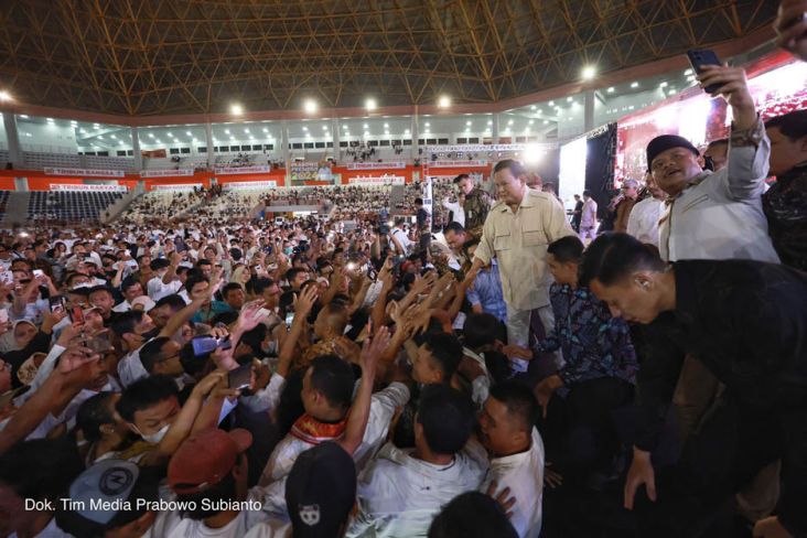 Hadiri Perayaan Natal Nasional Partai Gerindra, Prabowo Serukan Umat Beragama Jaga Persatuan