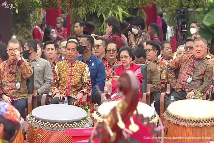 Megawati Hadiri Imlek Nasional 2023 di Taman Lapangan Banteng