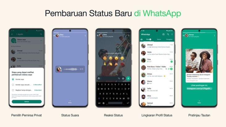 5 Fitur Baru di Status WhatsApp, Nggak Kalah dengan Instagram Stories