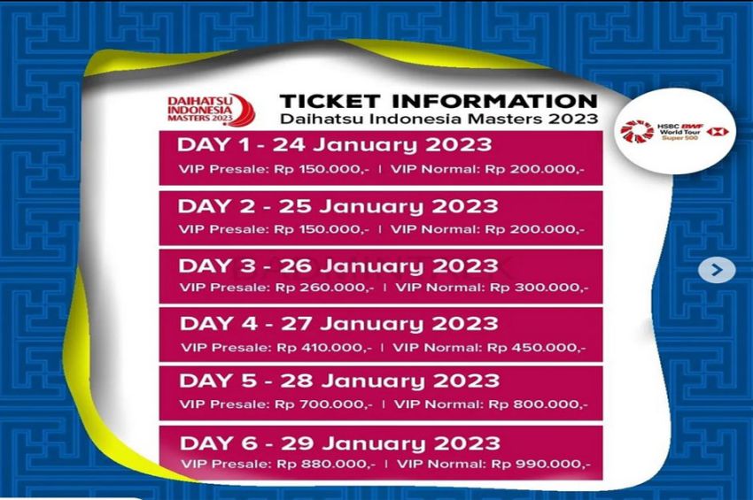 Mulai Besok, Tiket Indonesia Masters 2023 Dibuka!  Halaman 3