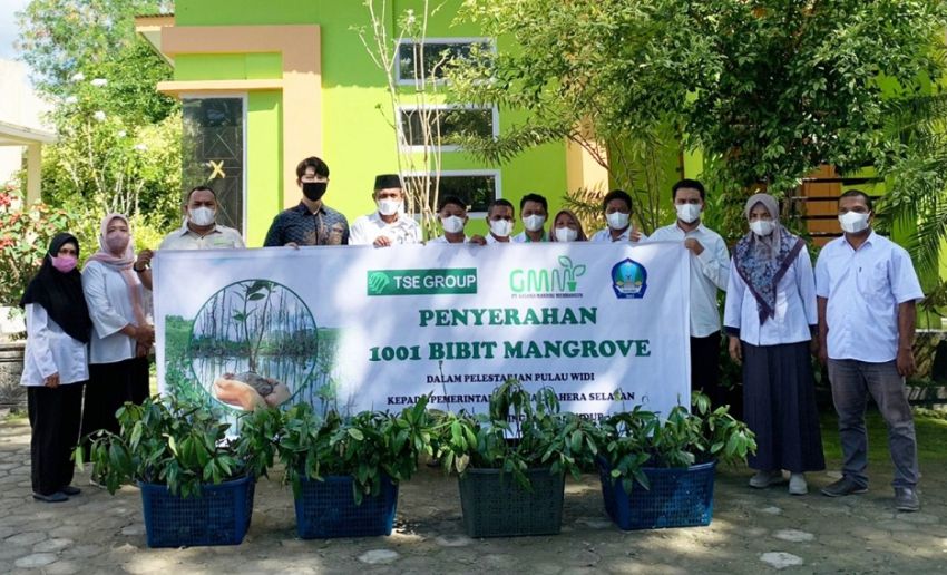 Pelestarian Pulau Widi, PT GMM Donasikan 1.001 Bibit Mangrove pada DLH Halmahera Selatan