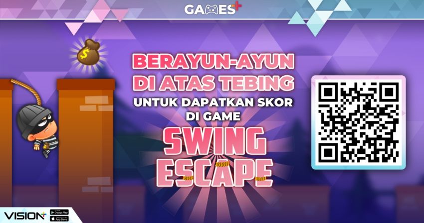 Berayun-Ayun di Atas Tebing Untuk Dapatkan Skor di Game Swing Escape!