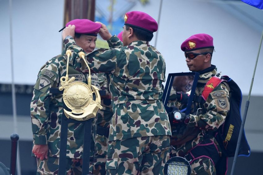 Prabowo Diangkat Jadi Warga Kehormatan Korps Marinir TNI AL