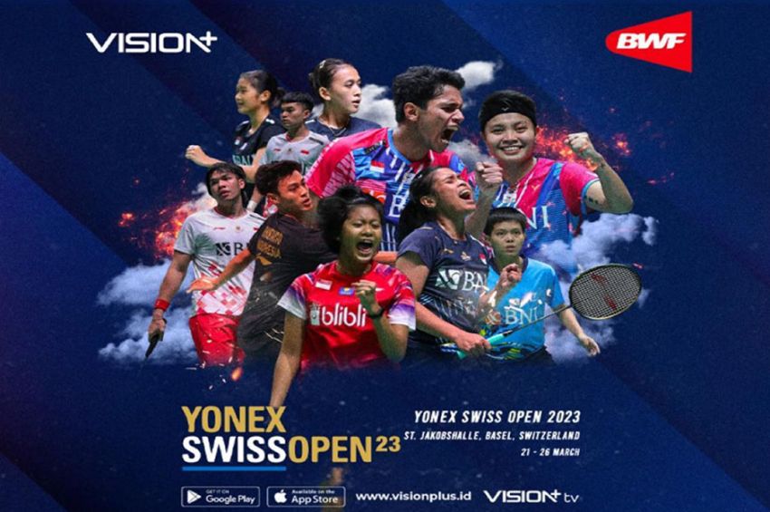 Live di Vision+ BWF Swiss Open 2023 Kawal Pebulu Tangkis Indonesia