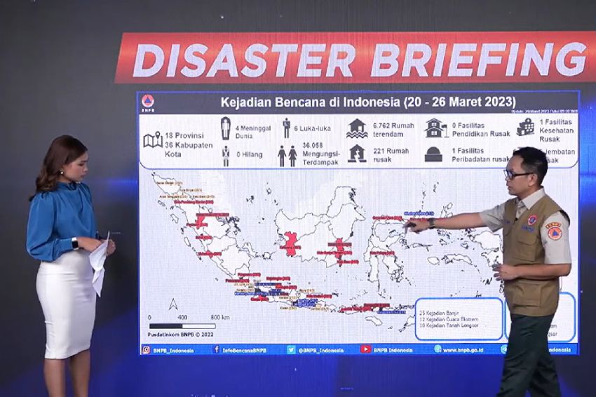 Indonesia Dilanda 47 Bencana, 36.058 Orang Mengungsi