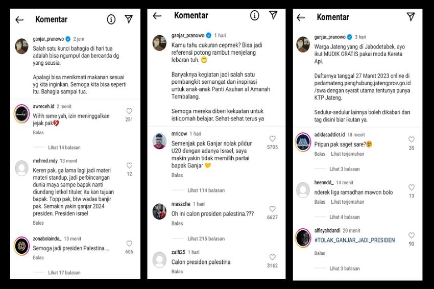 Indonesia Batal Tuan Rumah Piala Dunia U-20, Akun Instagram Ganjar Pranowo Diserbu Netizen