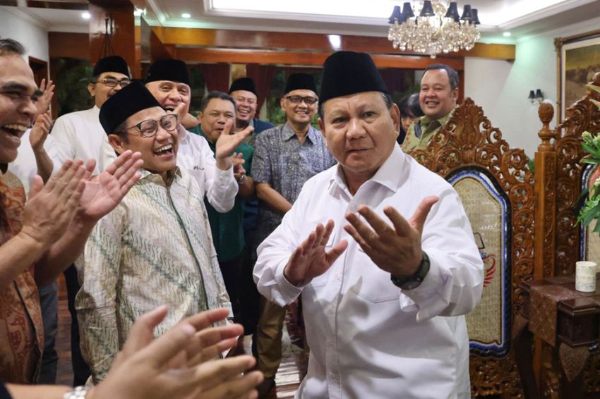 Gerindra dan PKB Tetap Solid, Prabowo Joget Asyik di Akhir Pertemuan dengan Cak Imin