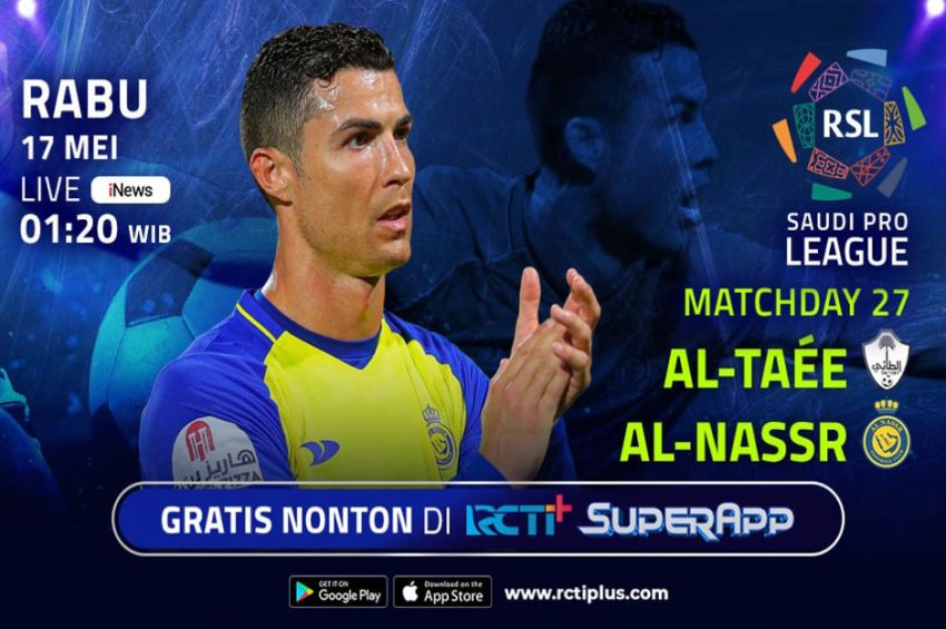 Link Live Streaming Al-Nassr vs Al-Taee di RCTI+: Ajang Pelampiasan Ronaldo!