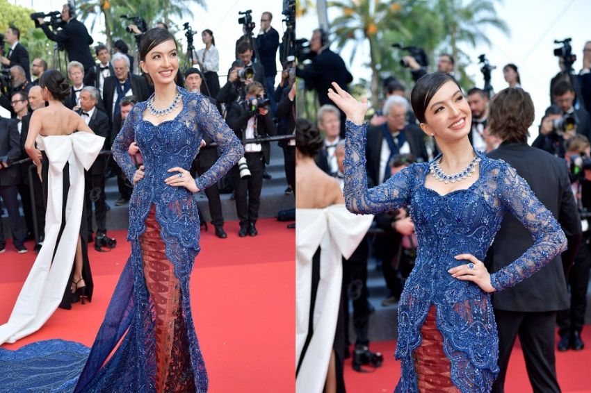 Potret Cantik Raline Shah di Cannes Film Festival, Anggun Berkebaya Biru