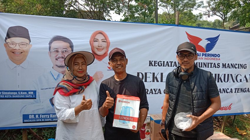 Komunitas Mancing di Bandung Bersyukur Difasilitasi Partai Perindo Gelar Lomba