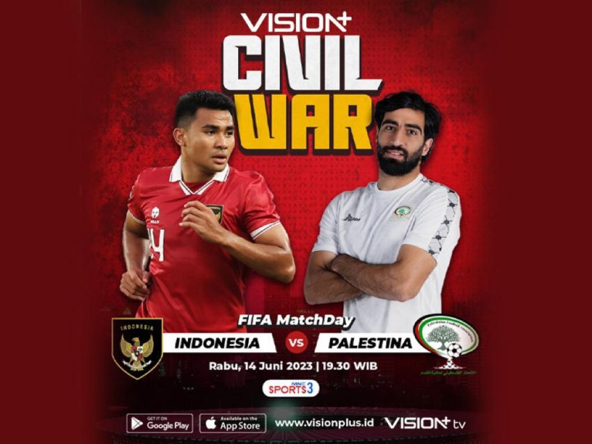 Jadwal FIFA Matchday Timnas Indonesia vs Palestina di Vision+